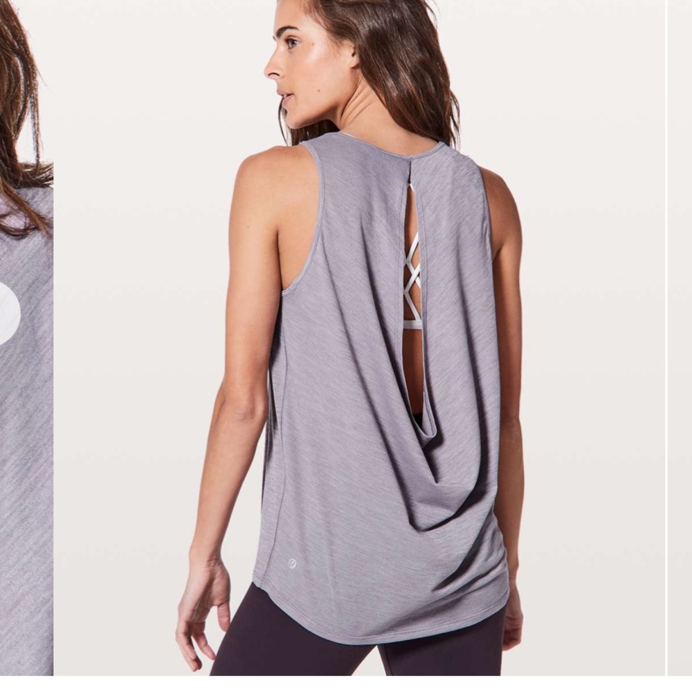 Low key tank silver heathered dusty dawn